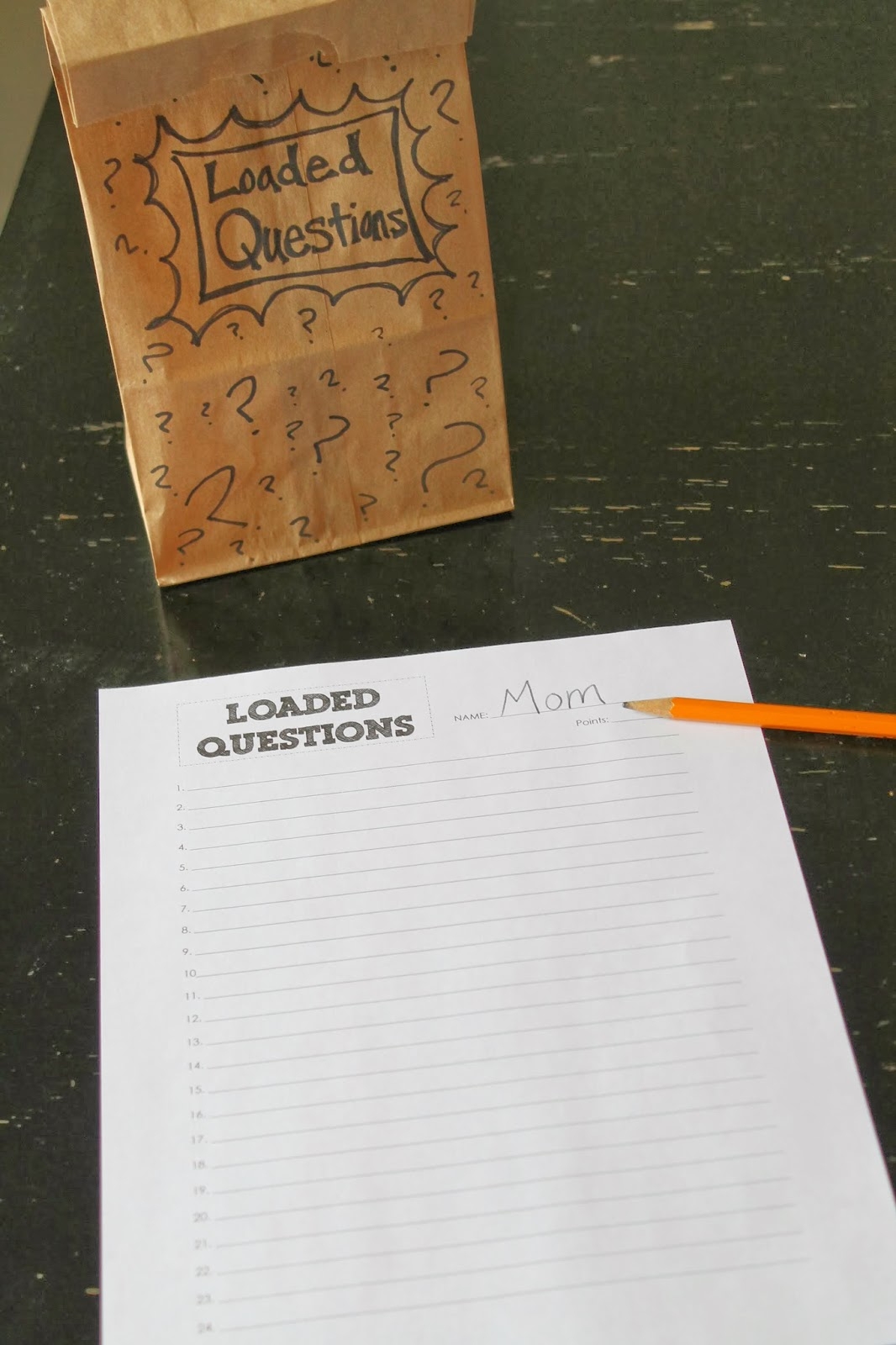 Loaded Questions A FREE Printable Game