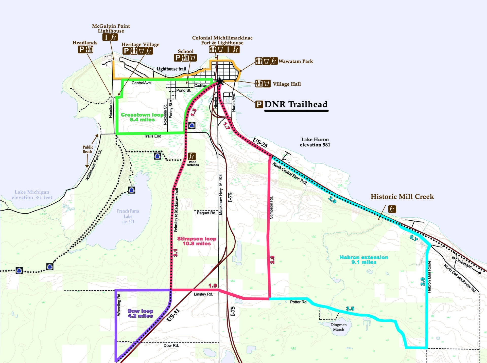 Mackinaw City Michigan Hiking And Bicycle Trails Mackinaw City Chamber Of Commerce