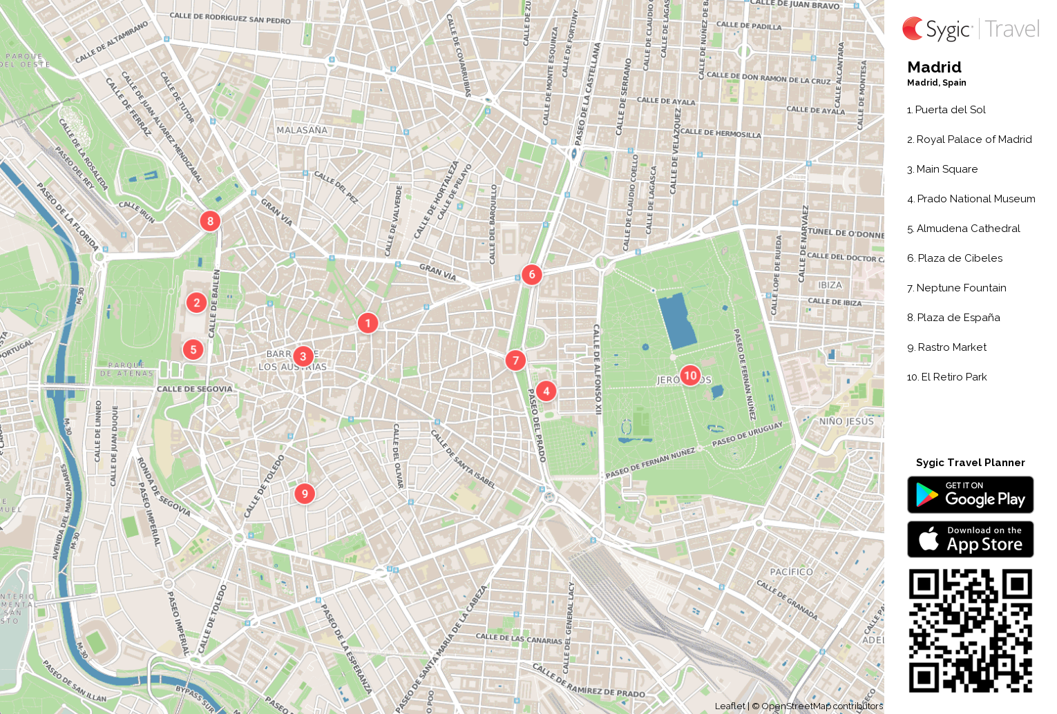 Madrid Printable Tourist Map Tripomatic