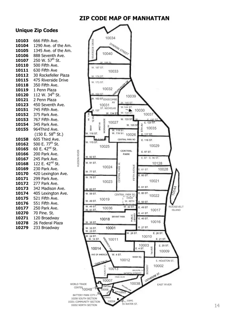 Manhattan Zip Code Map Fill Out Printable PDF Forms Online Manhattan Zip Code Map Fill Out Printable PDF Forms Online