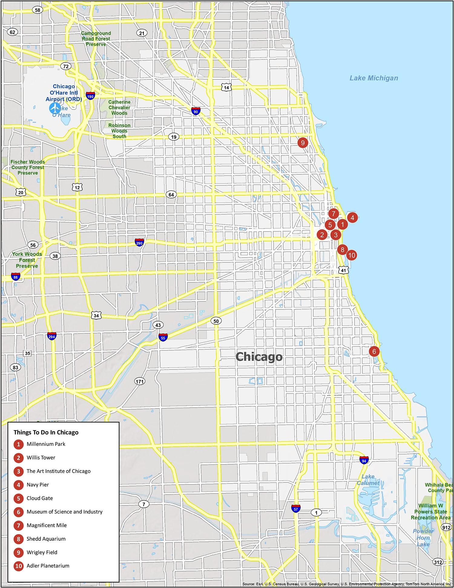 Printable Map Of Downtown Chicago Streets