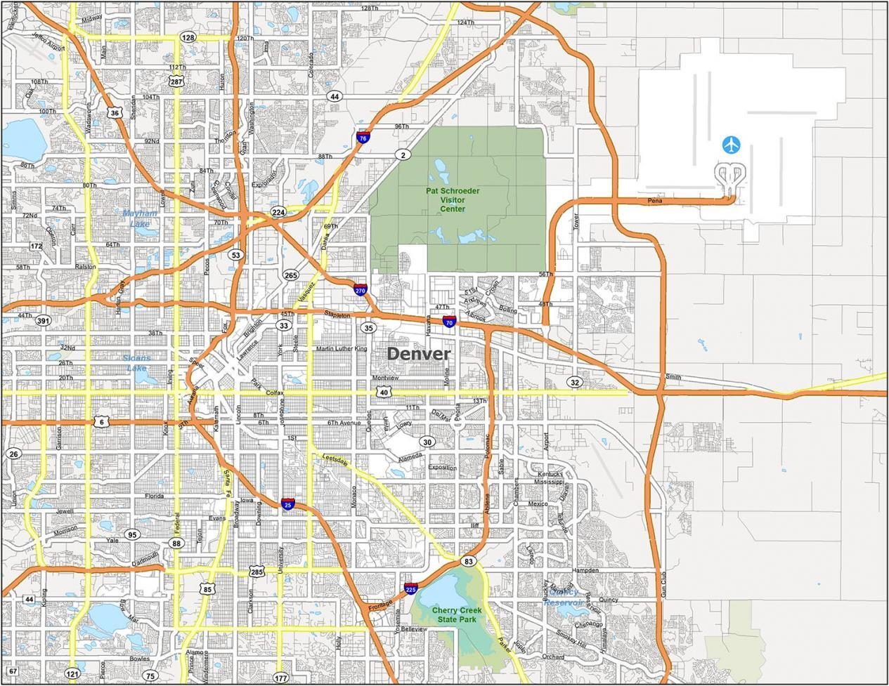 Printable Map Of Denver Colorado