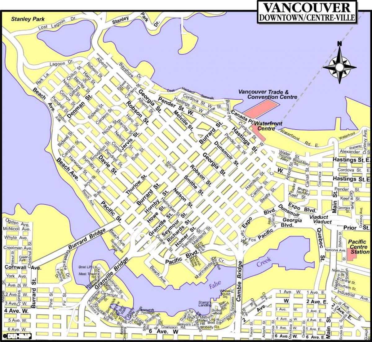 Map Of Downtown Vancouver Bc Map Of Downtown Vancouver Bc British Columbia Canada 
