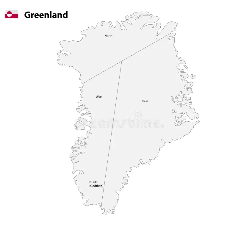 Map Of Greenland With Flag 3d Map Of Greenland Stock Vector Illustration Of Administrative Regional 356992924