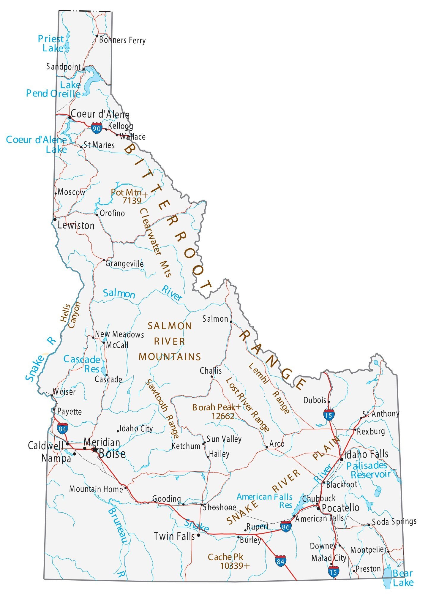 Printable Maps Of Idaho