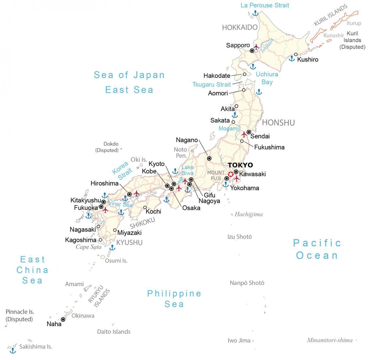 Printable Map Of Japan With Cities