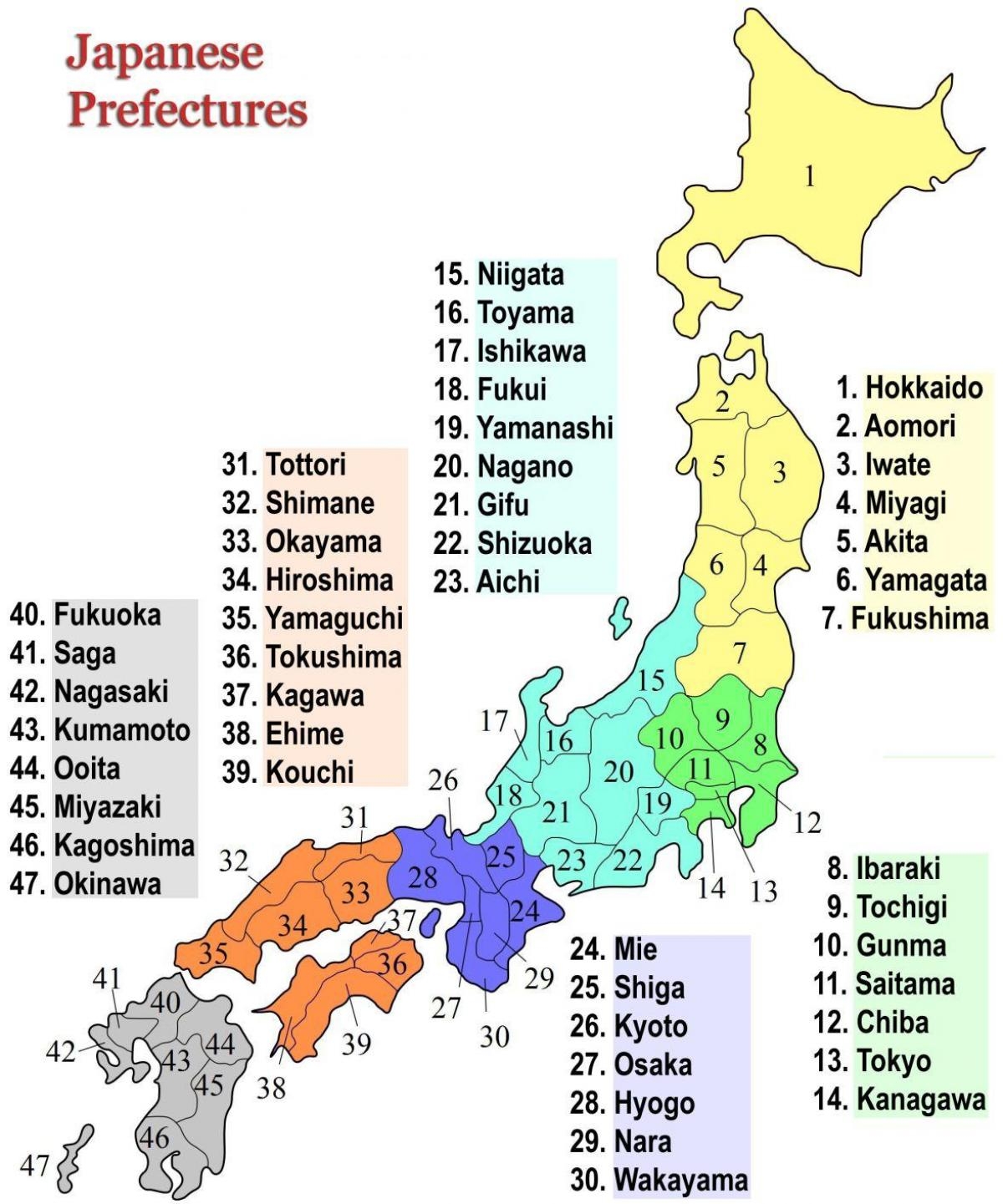 Map Of Japan Regions Political And State Map Of Japan Map Of Japan Regions Political And State Map Of Japan