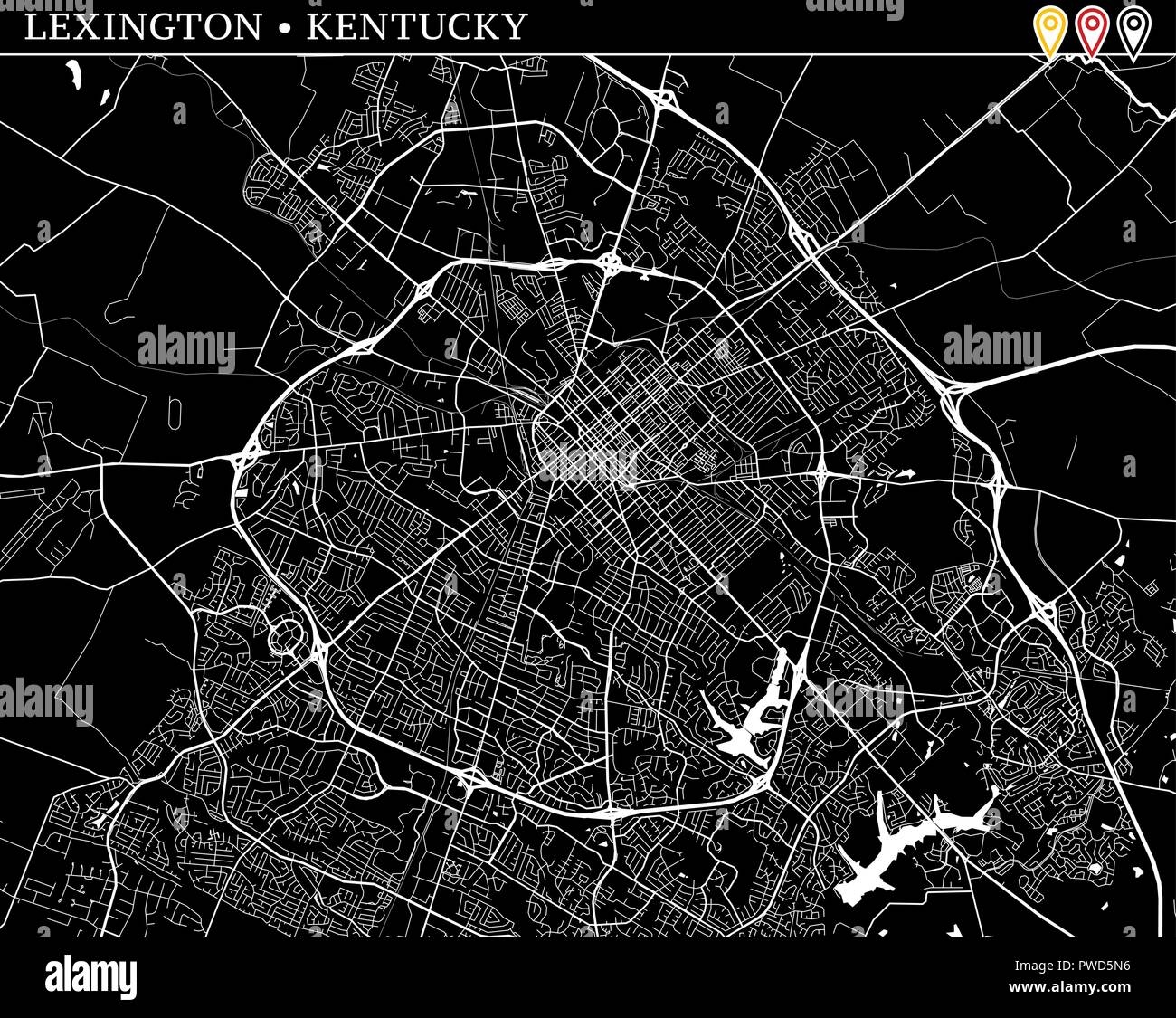 Map Of Lexington Kentucky Hi res Stock Photography And Images Alamy
