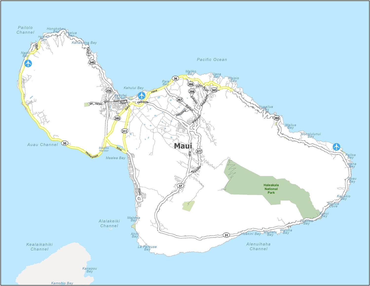 Printable Road Map Of Maui Hawaii