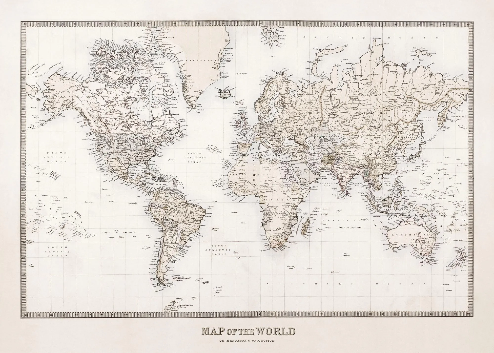 A Printable Map Of The World