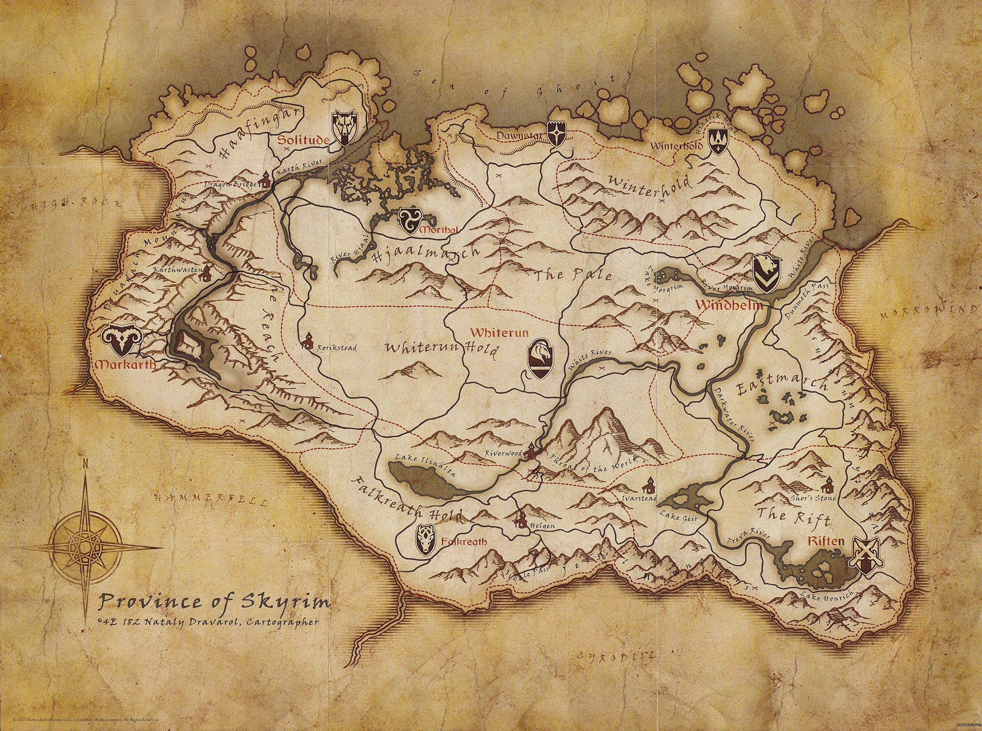Printable Skyrim Map