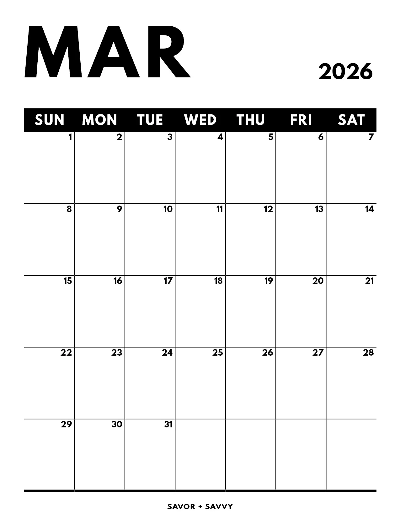 Printable Calendar February And March 2026