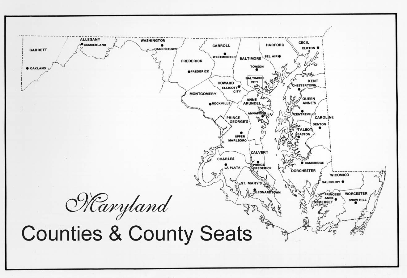 Printable Map Of Maryland Counties