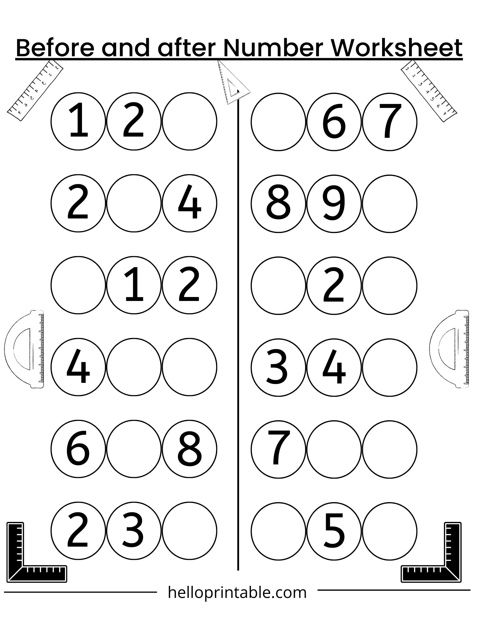 Printable Worksheet For Nursery