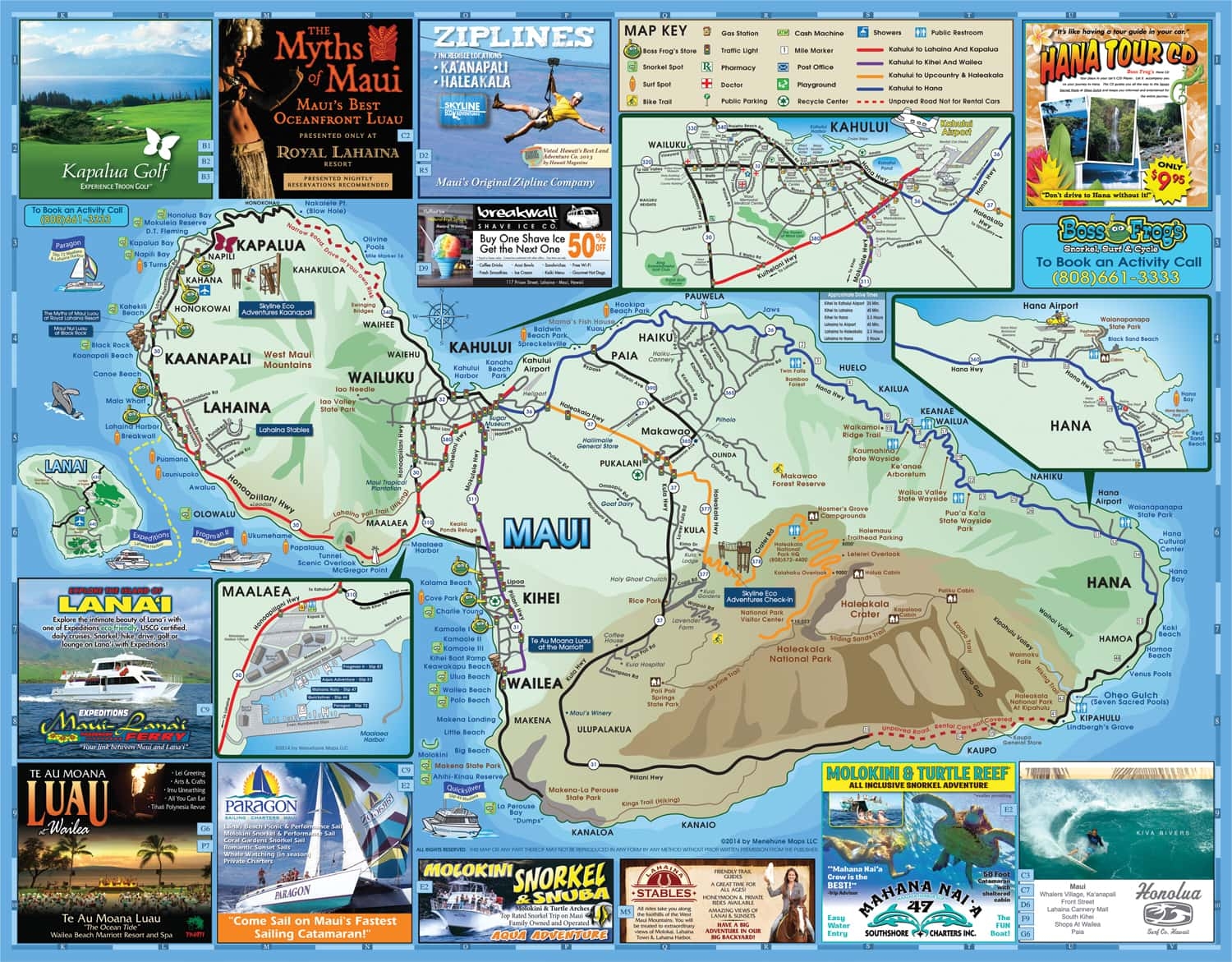 Printable Road Map Of Maui Hawaii