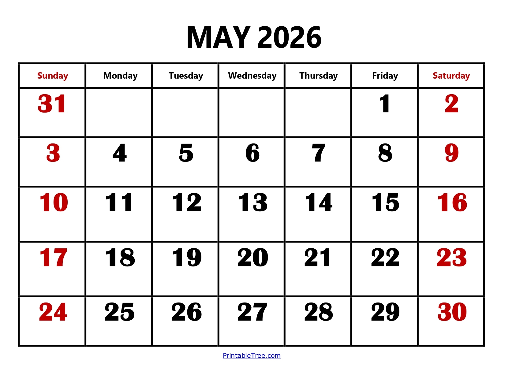 May 2026 Calendar Printable PDF With Holiday Templates Free