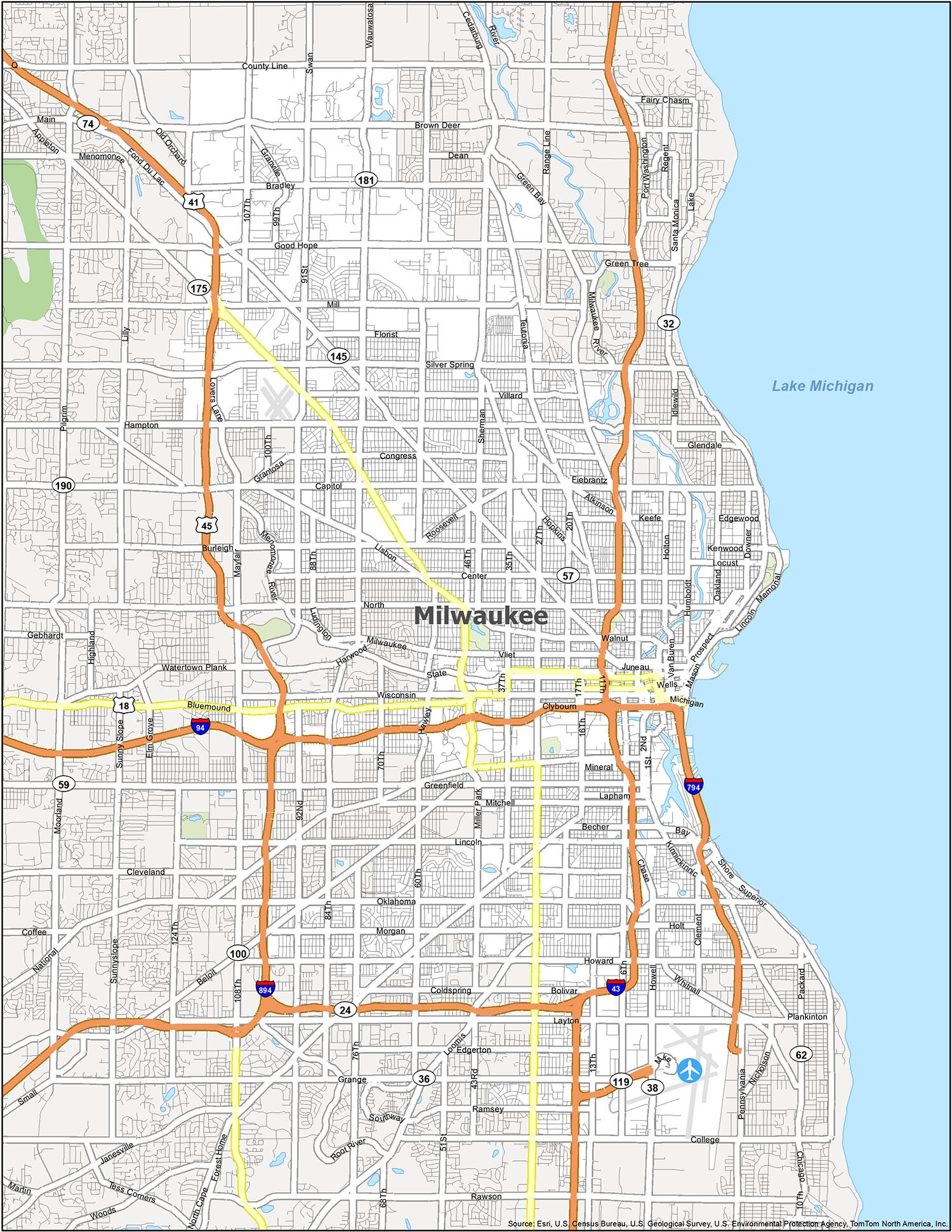 Milwaukee Map Collection Wisconsin GIS Geography