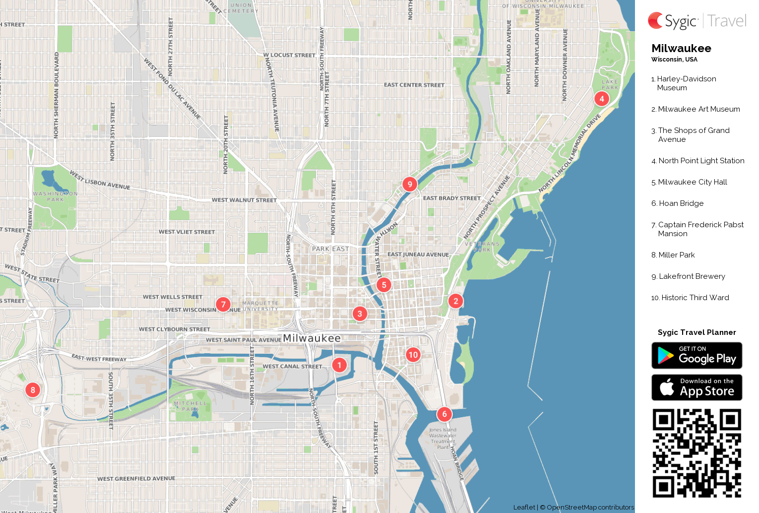 Milwaukee Printable Tourist Map Tripomatic