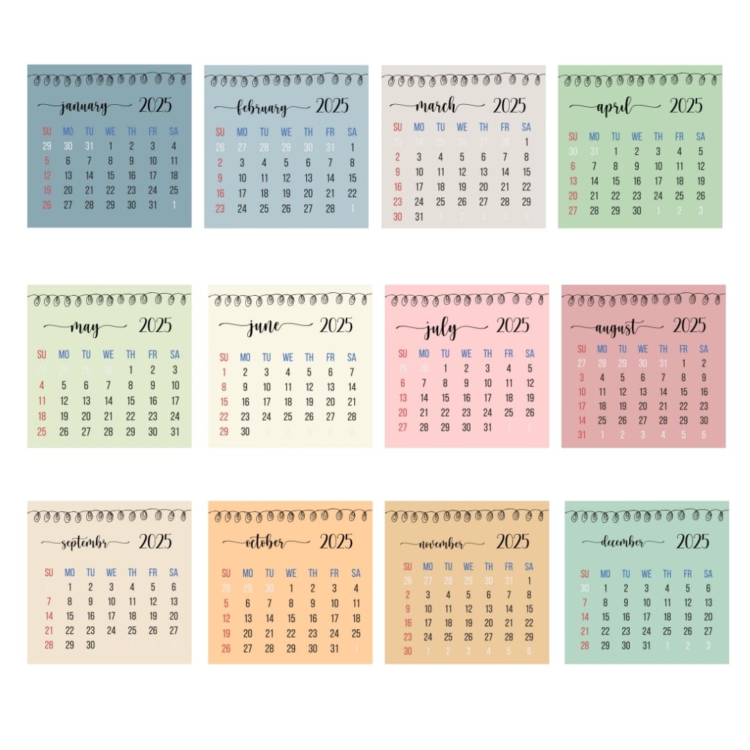 Mini Calendar 2025 Labels Sharekkna Online Mini Calendar 2025 Labels Sharekkna Online