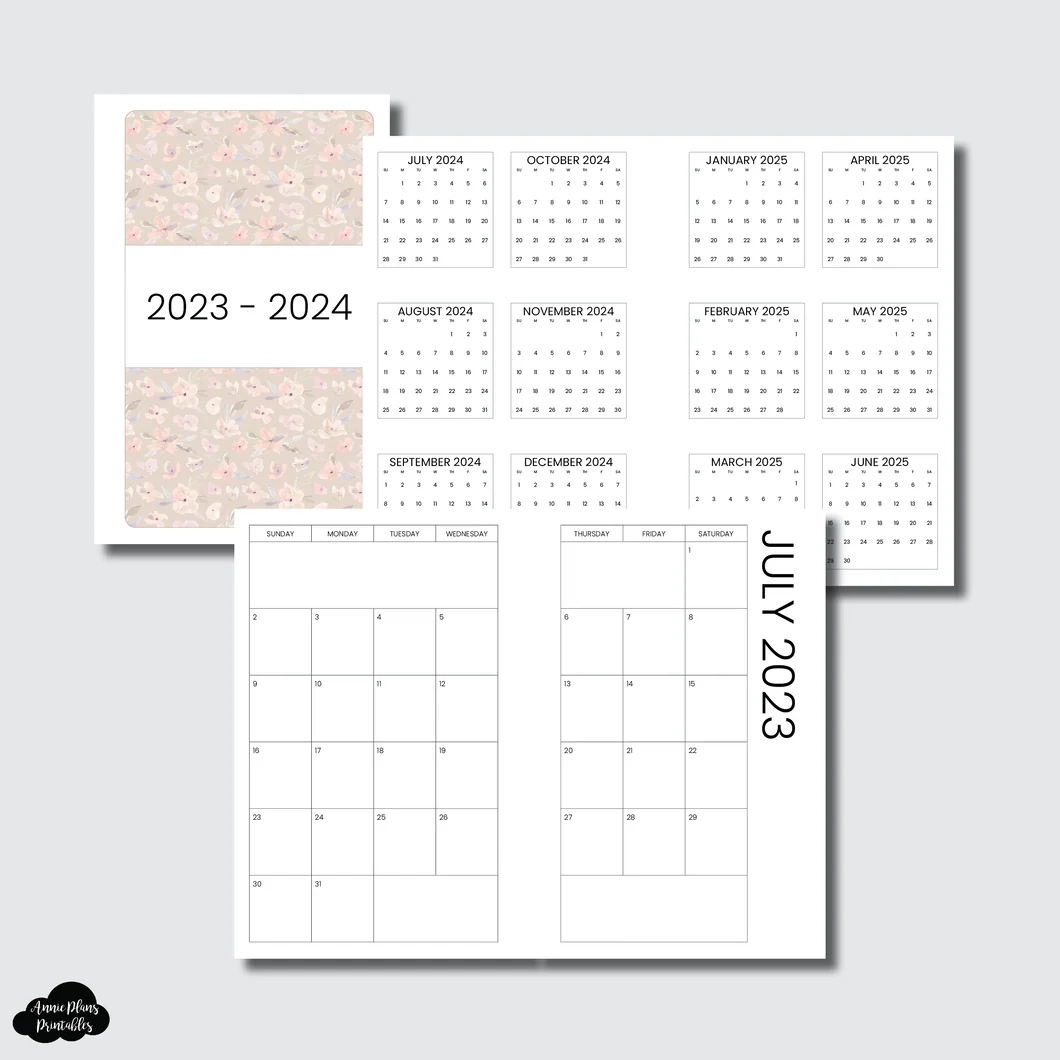 Mini 12 Month Calendar Printable Mini 12 Month Calendar Printable