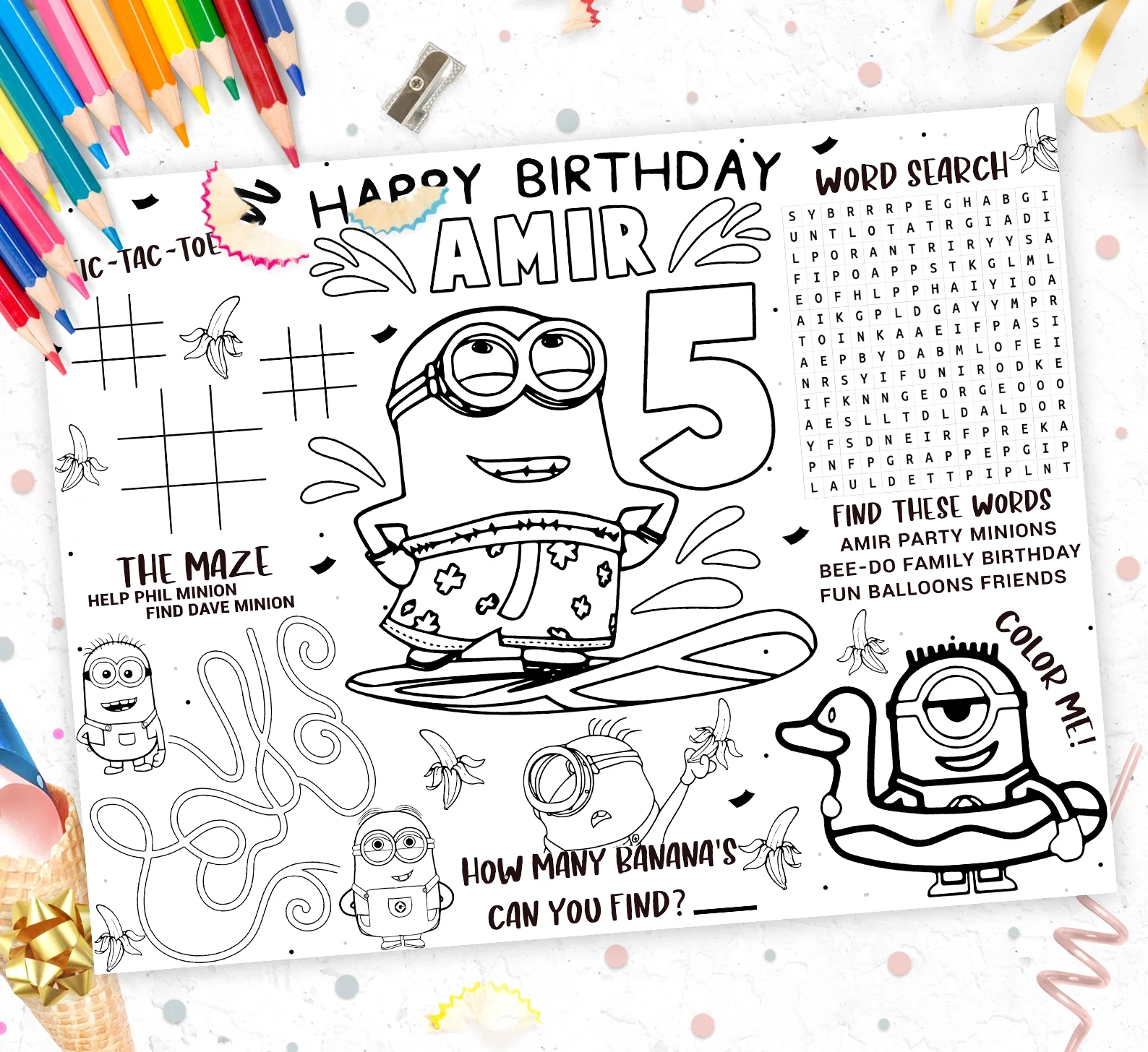 Free Printable Minion Activity Sheets