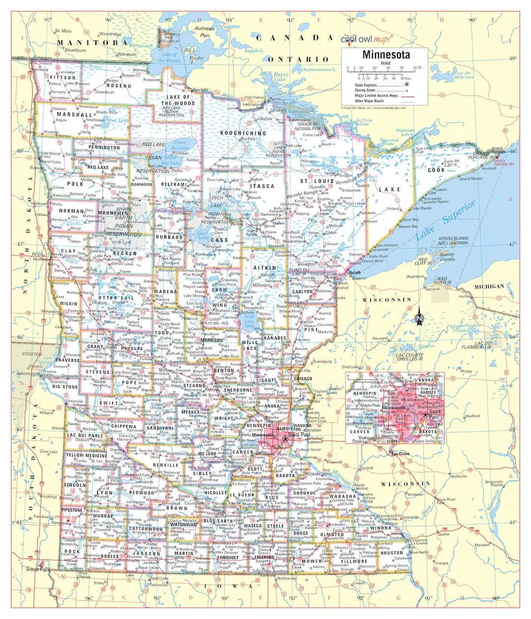 Printable Minnesota Road Map