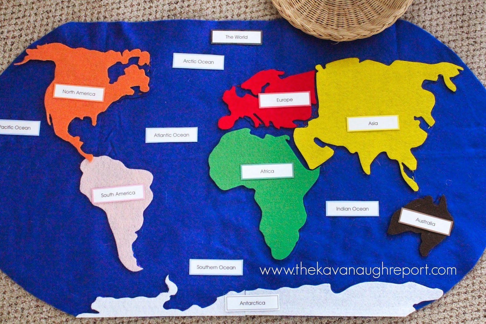 Printable Montessori Continent Map