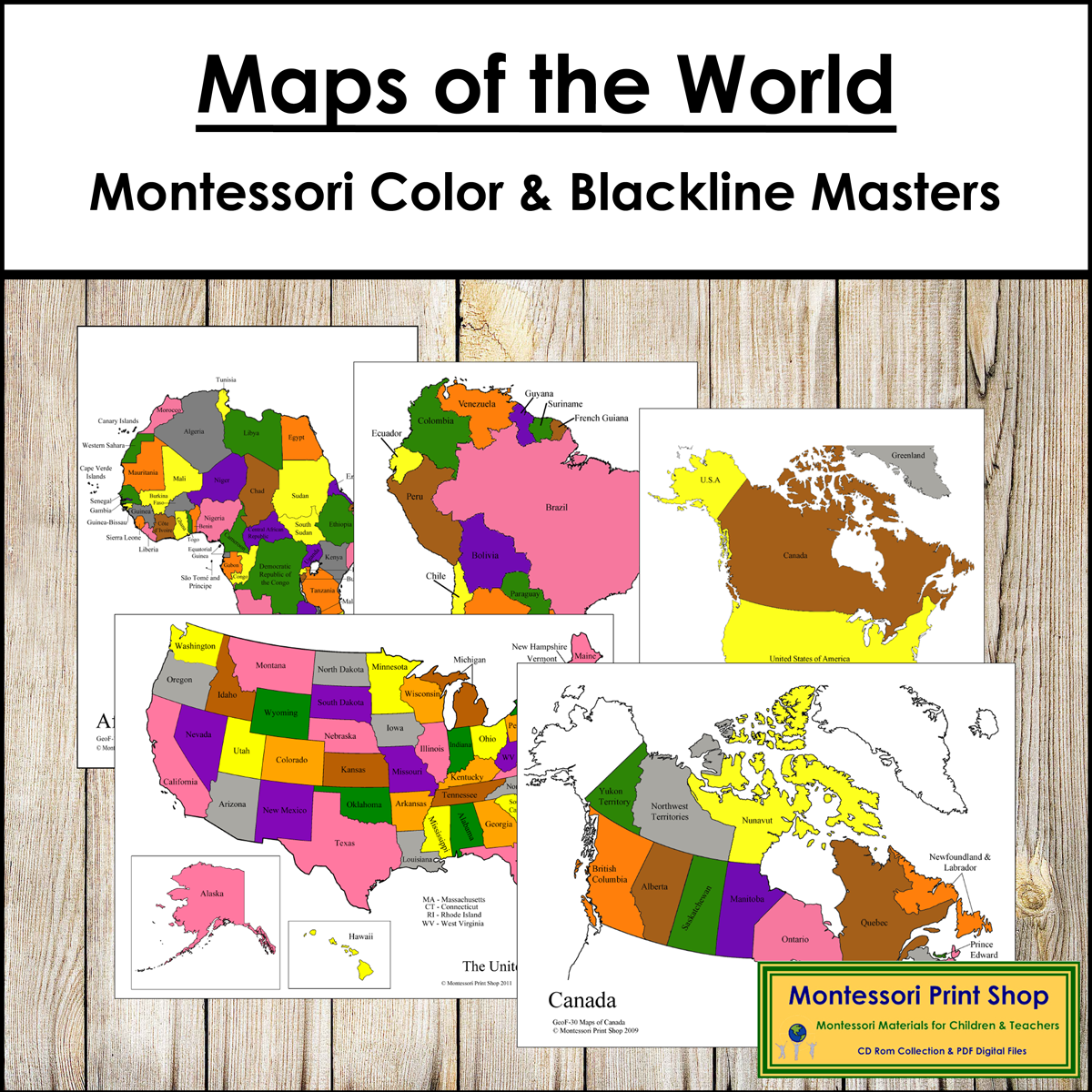 Montessori Maps Of The World Bundle Geography Made By Teachers