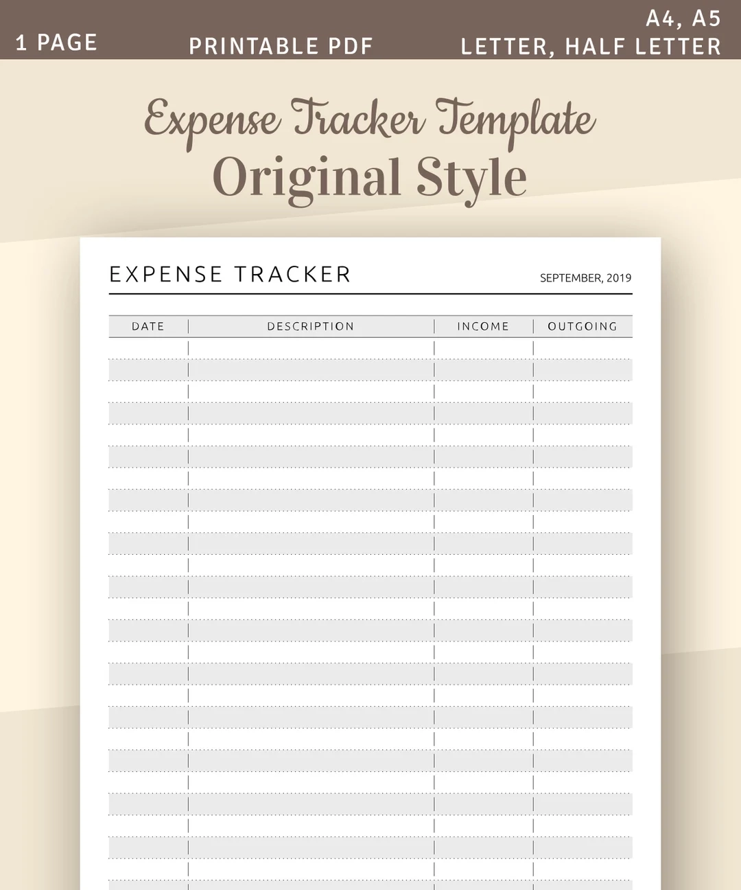 Monthly Expense Tracker Template Printable Monthly Budget Income Outgoing Budget Organizer A4 A5 Letter Half Letter Printable PDF Etsy