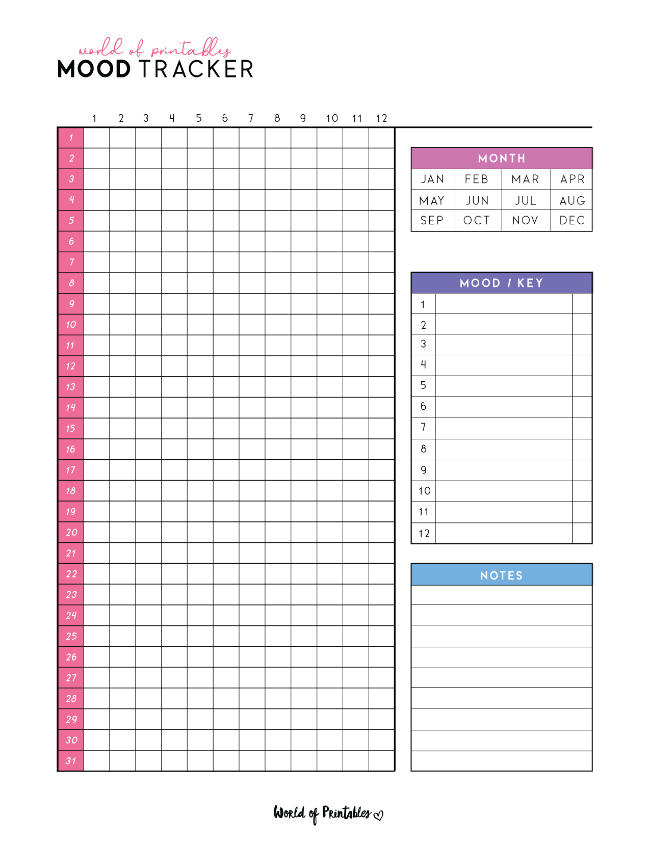 Printable Mood Elevator Chart