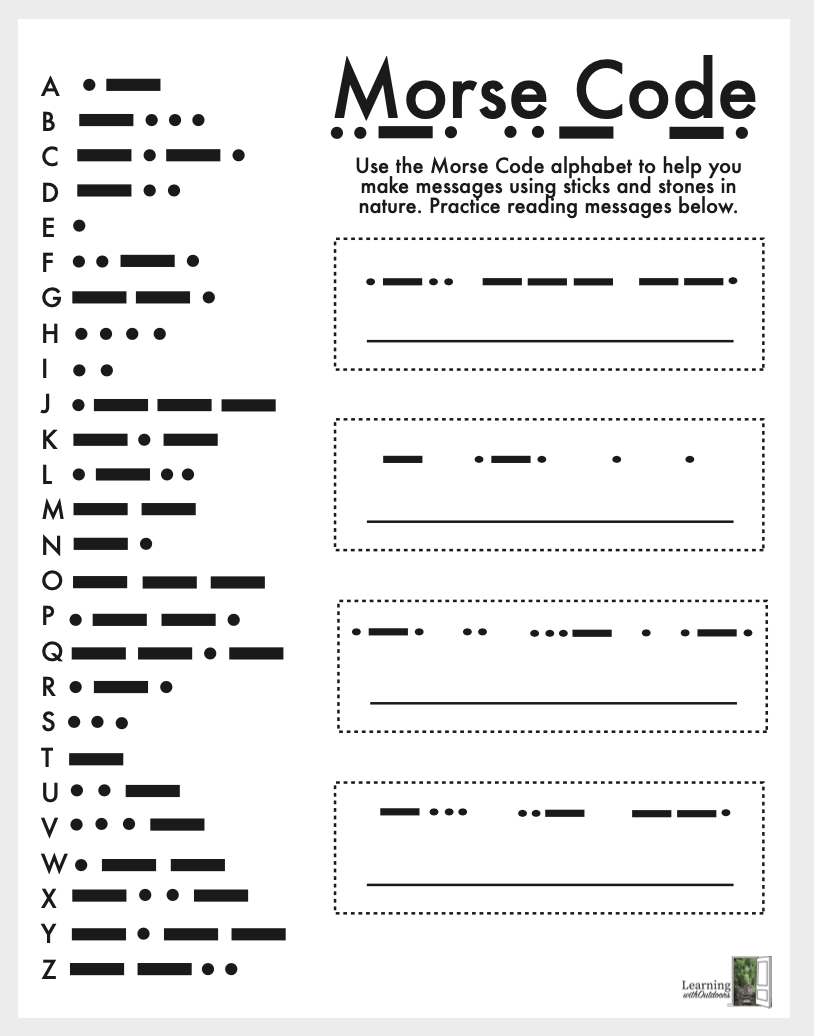 Printable Morse Code Worksheets