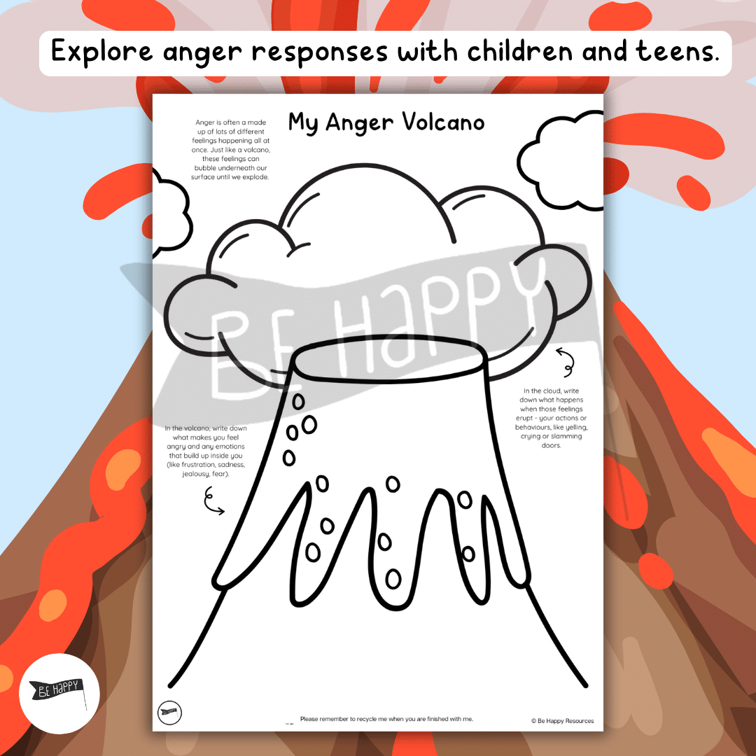 Free Printable Anger Volcano Worksheet Free Printable Anger Volcano Worksheet
