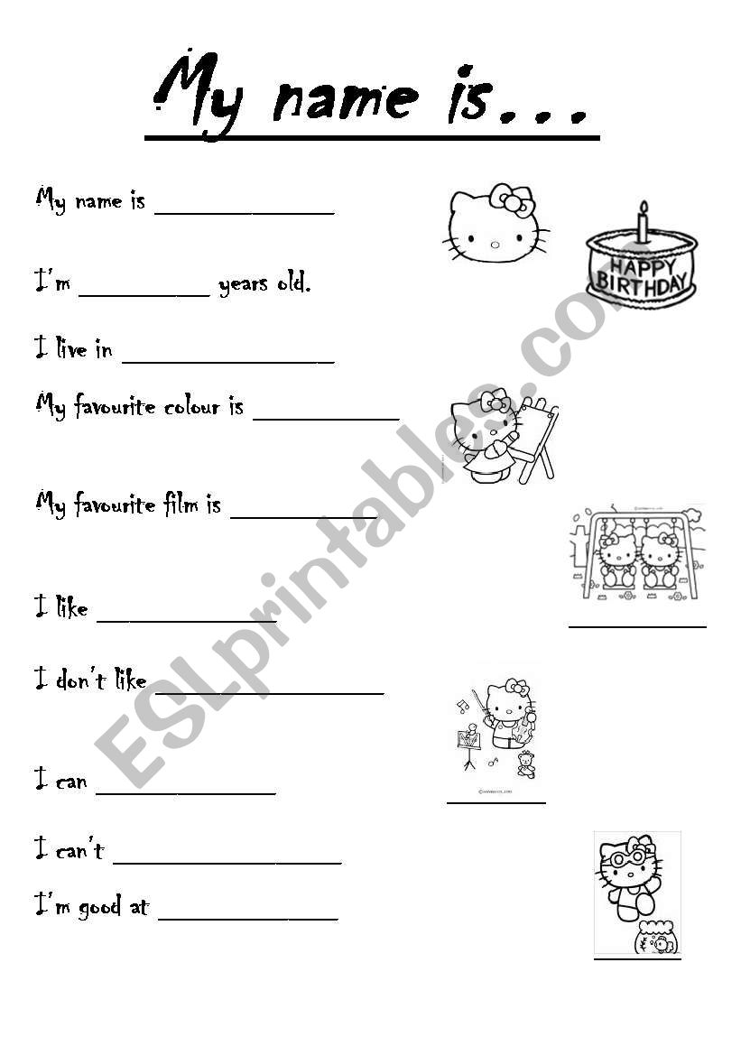 My Name Is ESL Worksheet By Aga d7