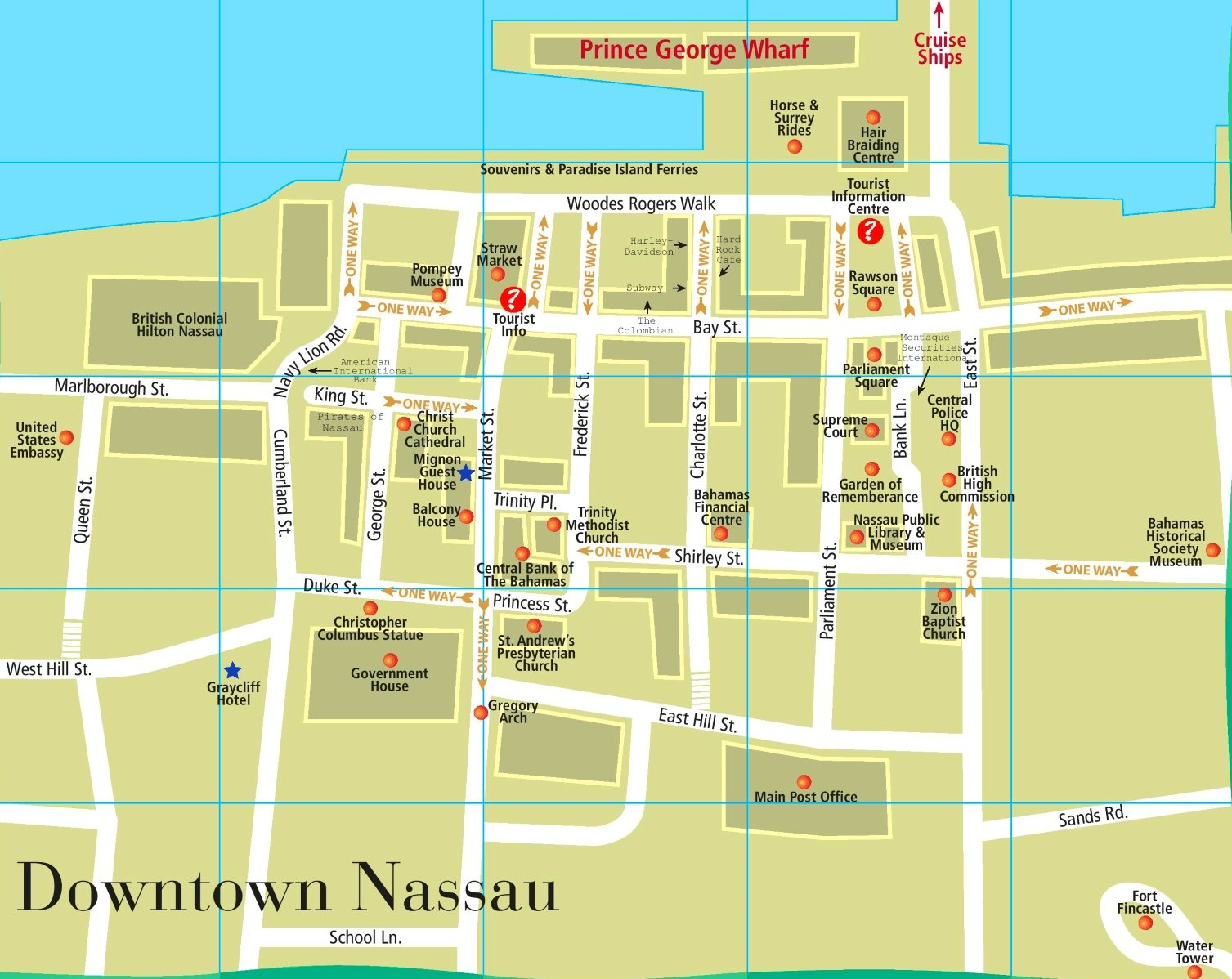Nassau Downtown Map Ontheworldmap