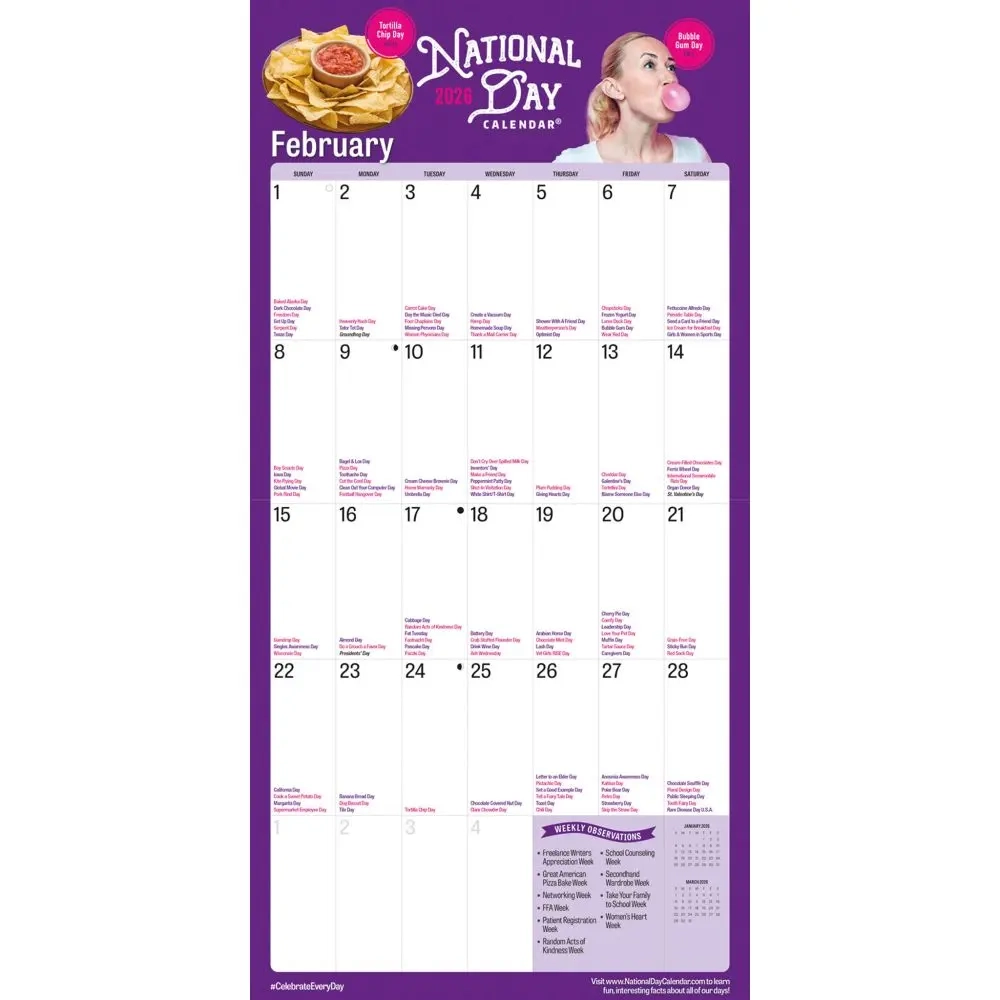 National Day 2026 Wall Calendar Calendars
