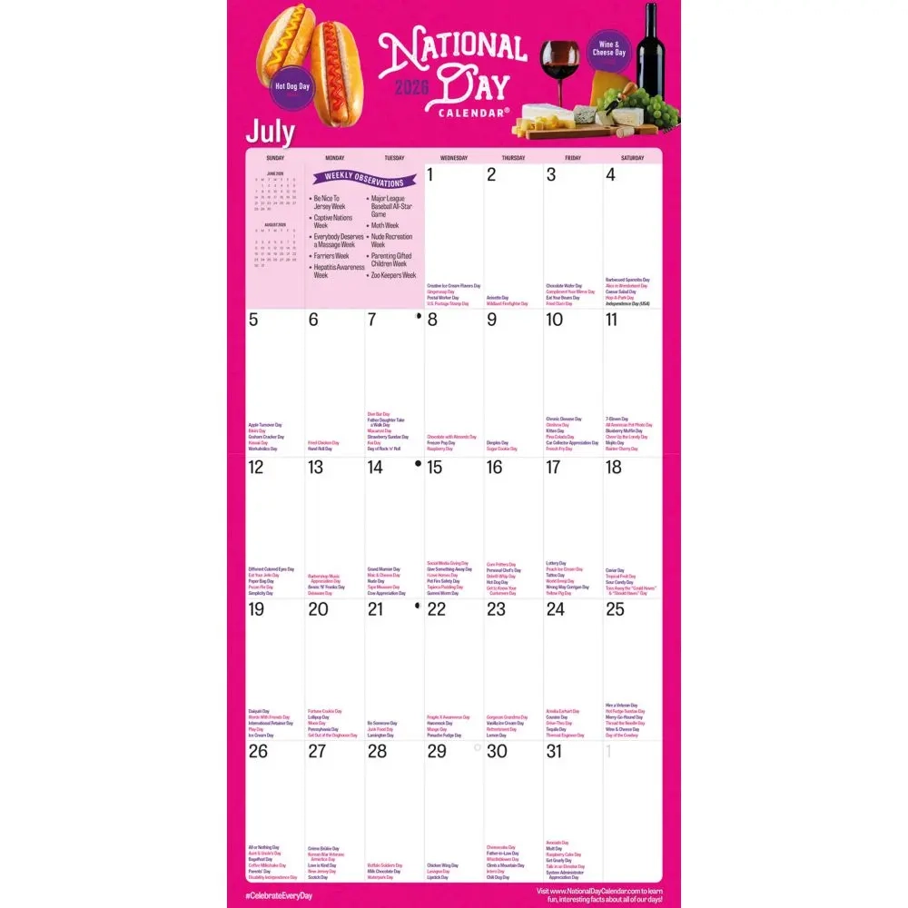 National Day Calendar 2026 Printable