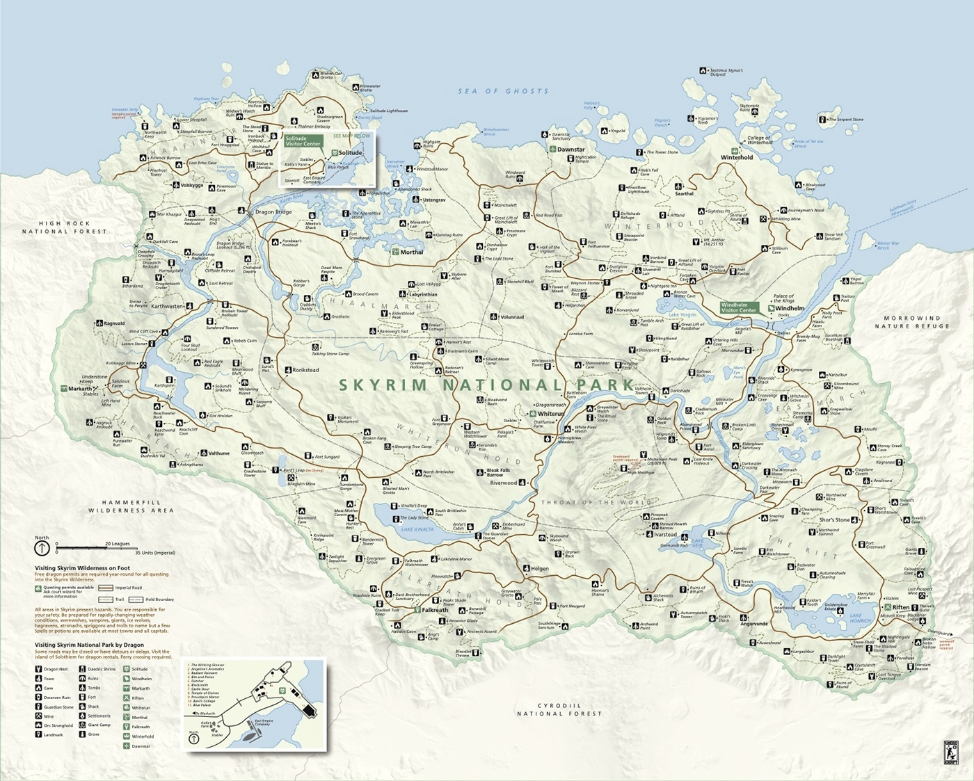 National Park Style Map Skyrim Behance