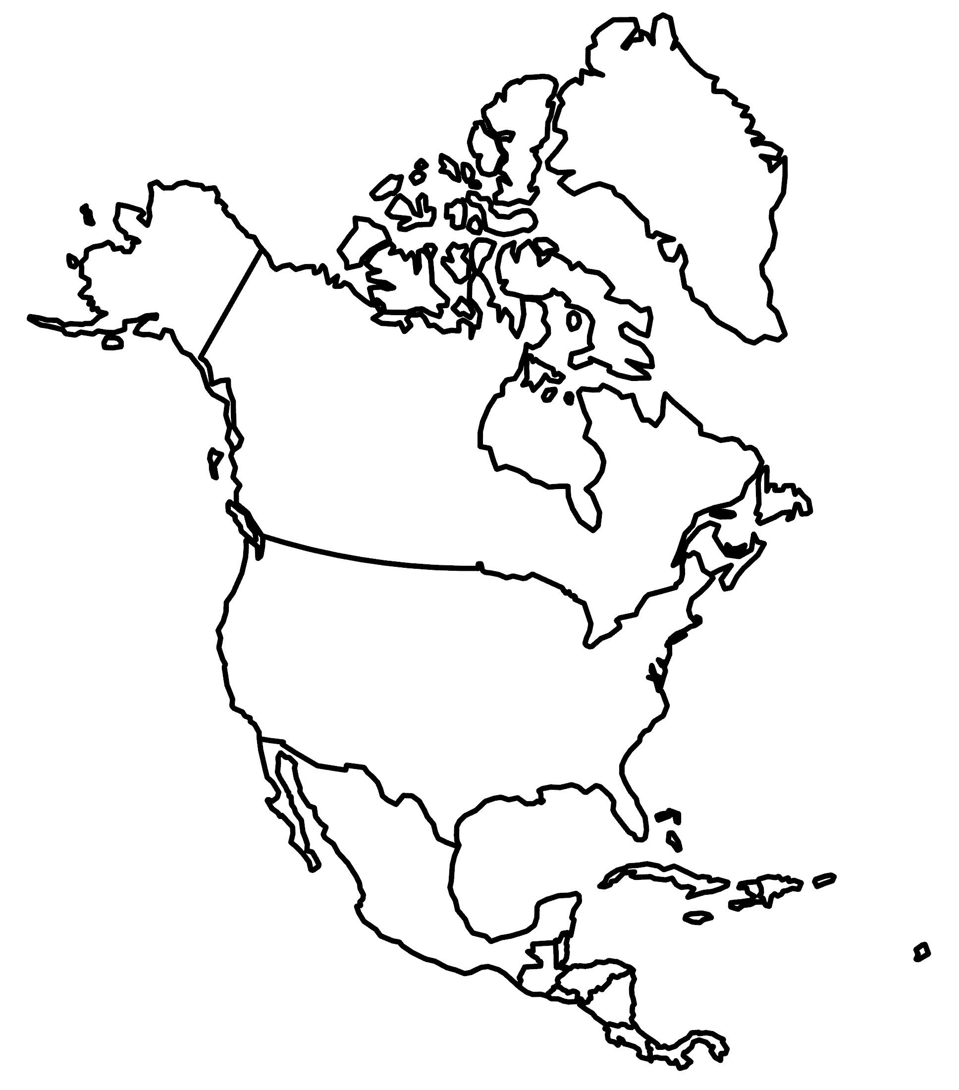 Free Printable Map North America