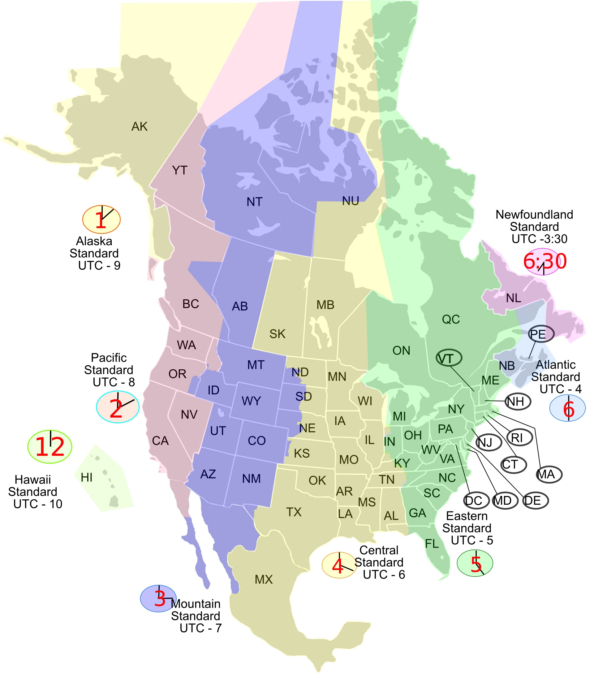 Time Zone Map Usa Printable