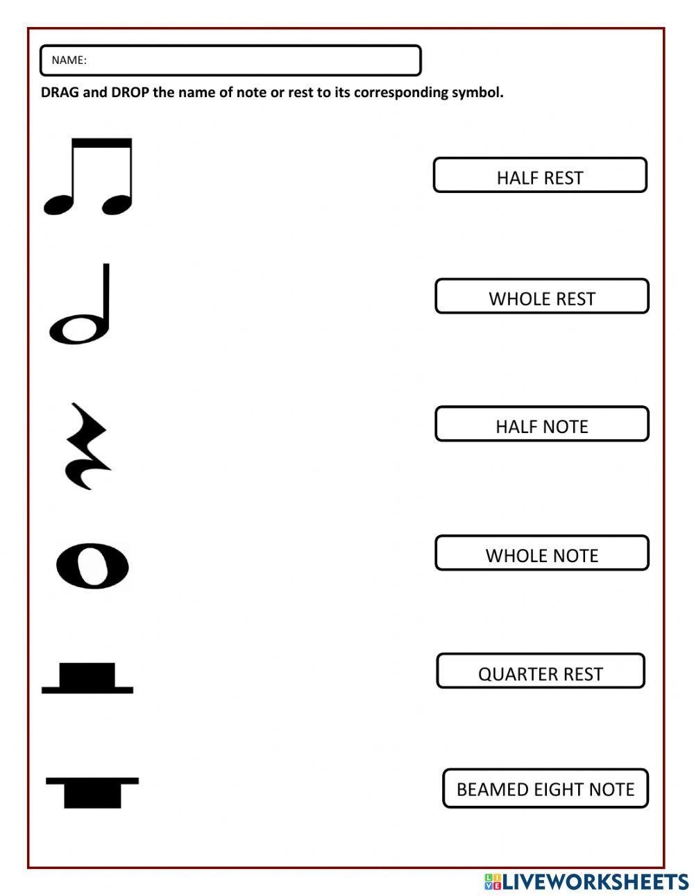 Note And Rest Symbols Activity For Grade 3 Worksheet Worksheets Library Note And Rest Symbols Activity For Grade 3 Worksheet Worksheets Library
