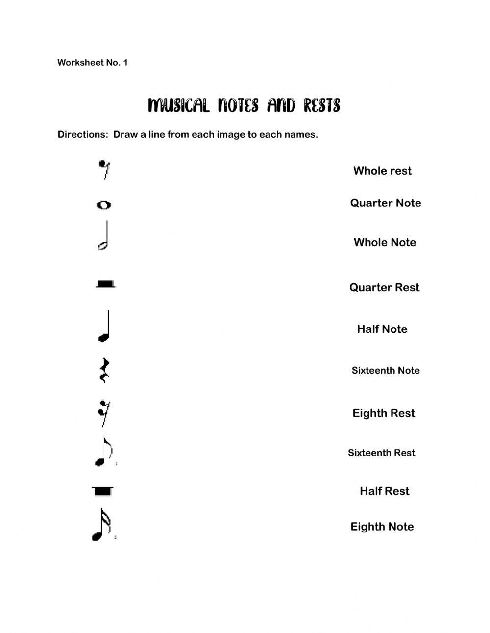 Notes And Rests Free Interactive Worksheets 225487 Notes And Rests Free Interactive Worksheets 225487
