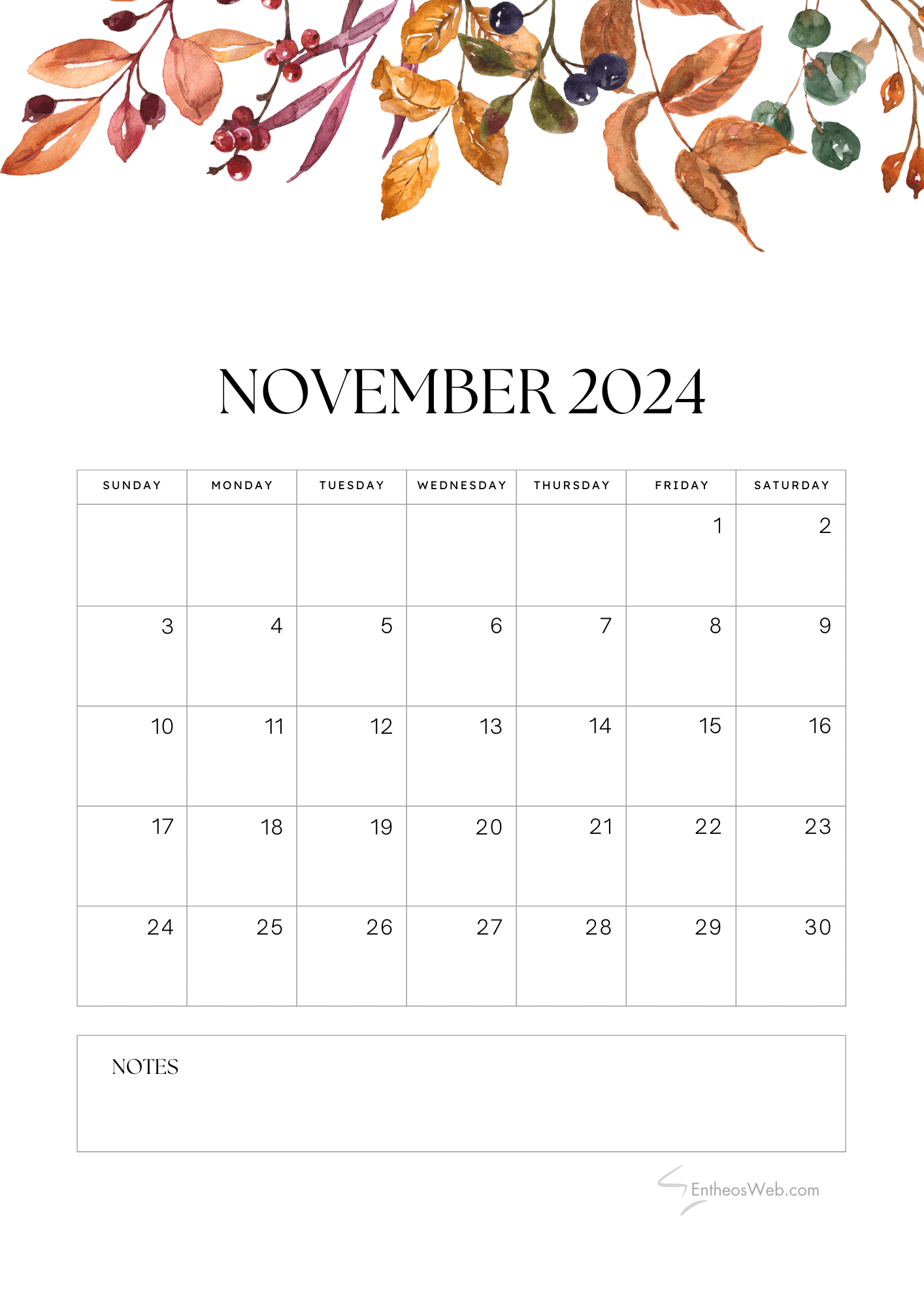 Printable Calendar November