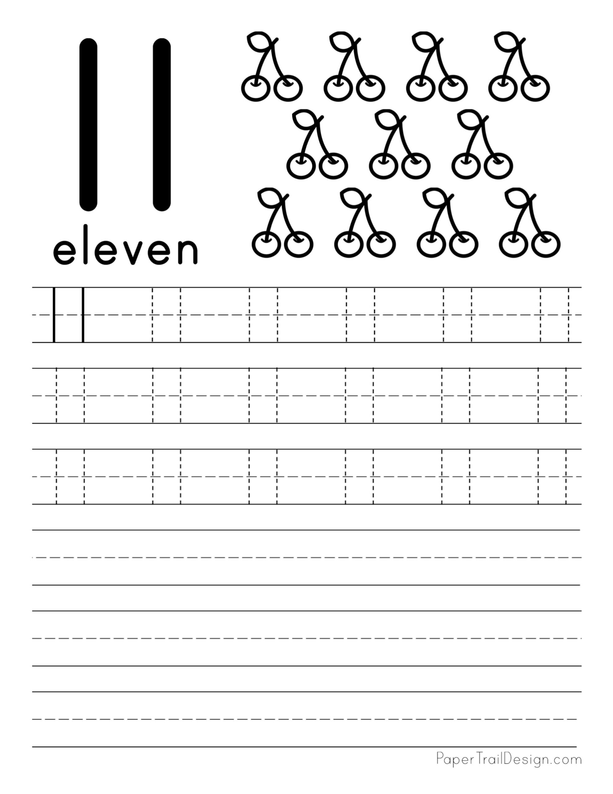 Printable Number 11 Worksheet Preschool