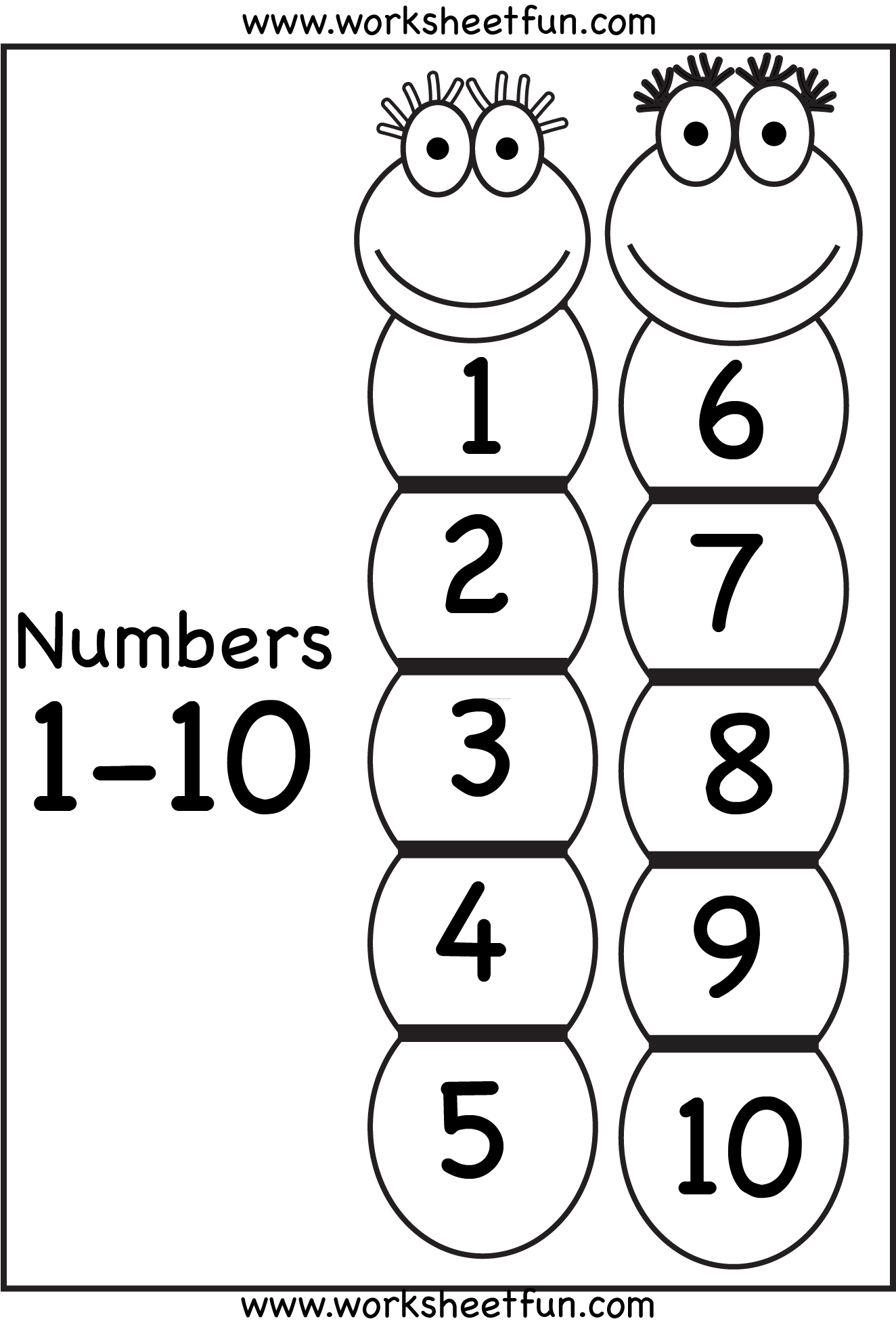 Number Chart 1 10 Free Printable Worksheets Numbers Preschool Worksheets Library