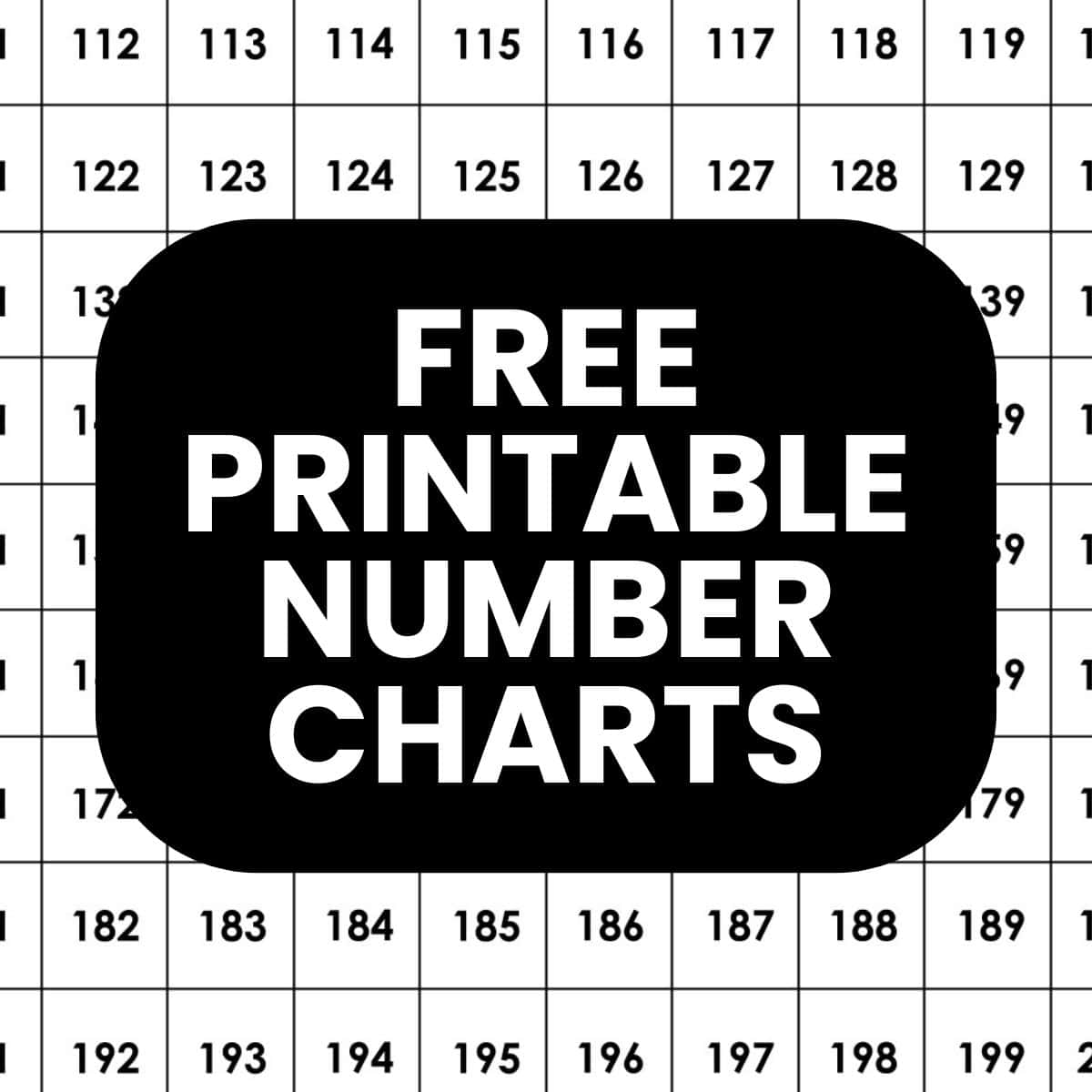 Numbers Chart Printable Pdf