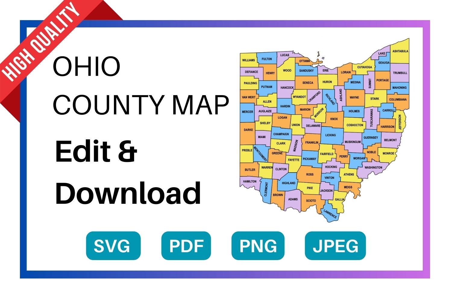 Printable Map Of Counties In Ohio Printable Map Of Counties In Ohio