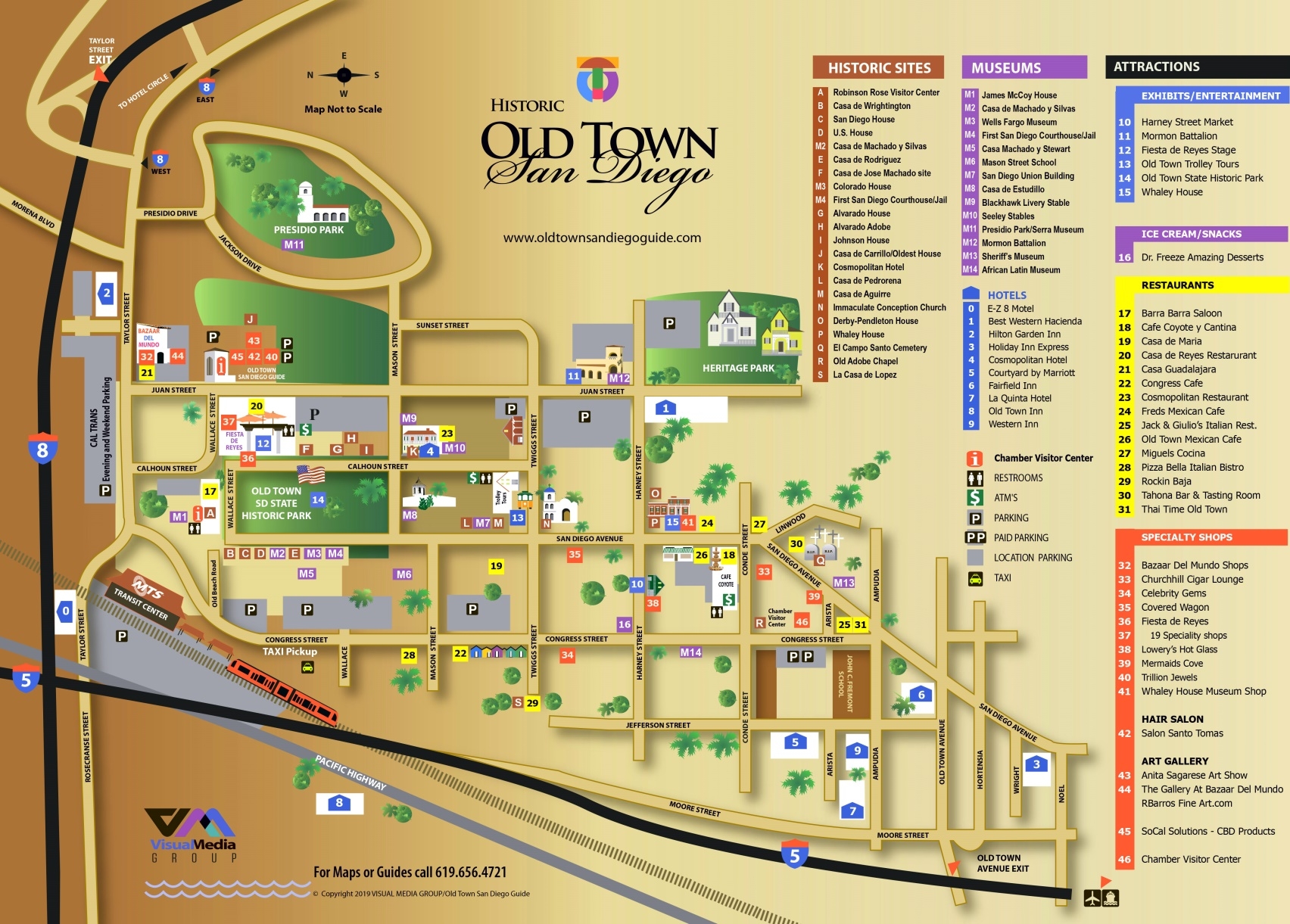 Old Town San Diego Tourist Attractions Map Ontheworldmap