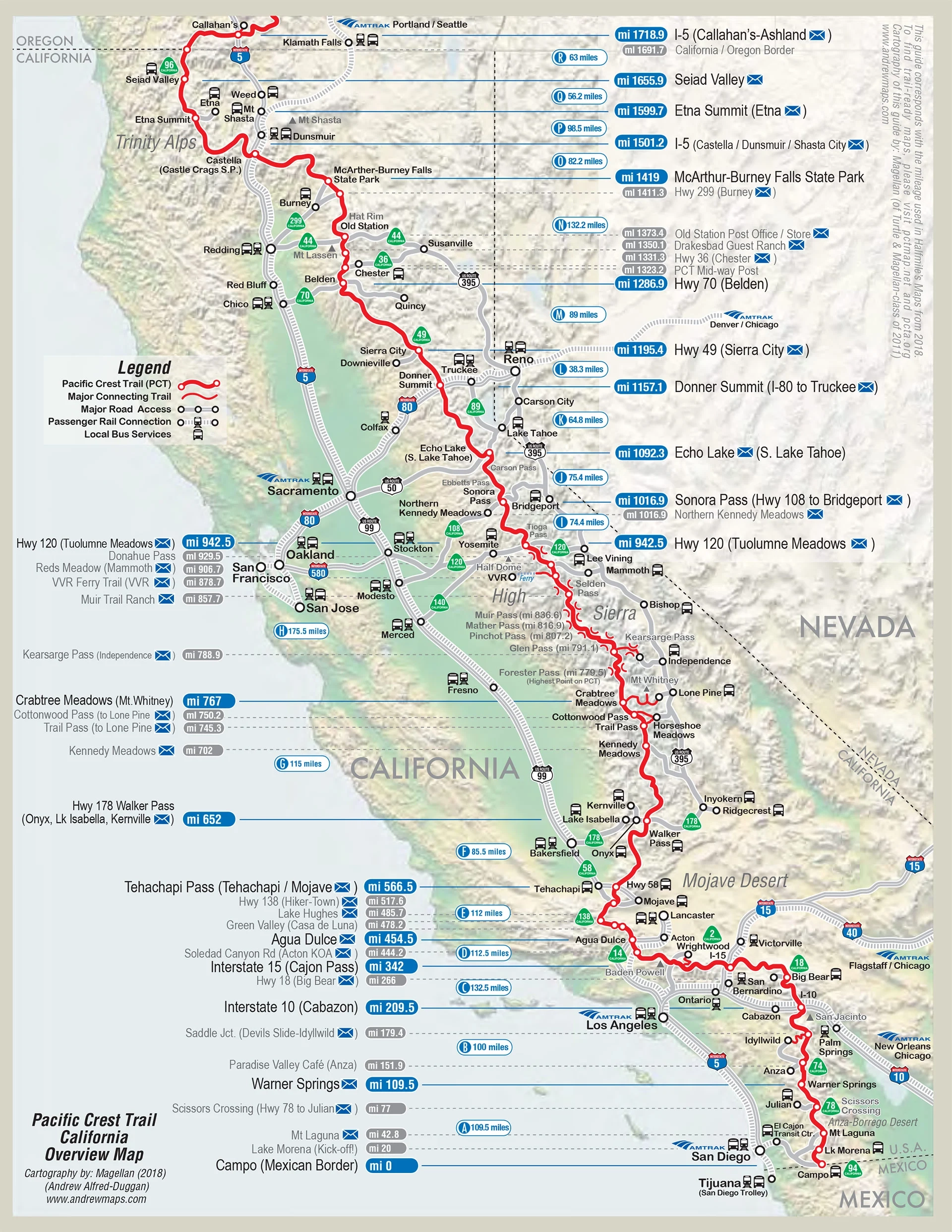 Overview Maps Pacific Crest Trail Association Overview Maps Pacific Crest Trail Association