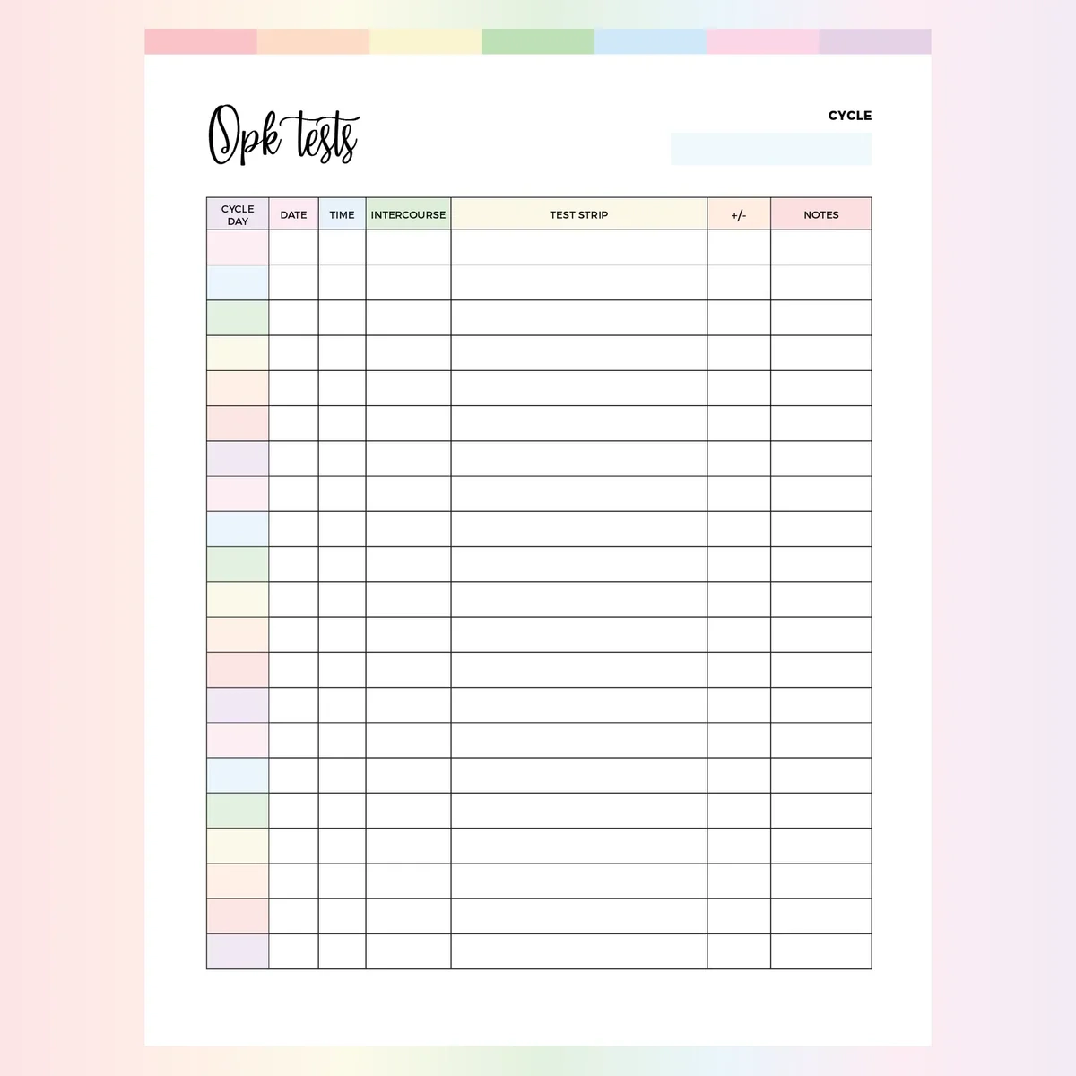 Free Printable Ovulation Chart