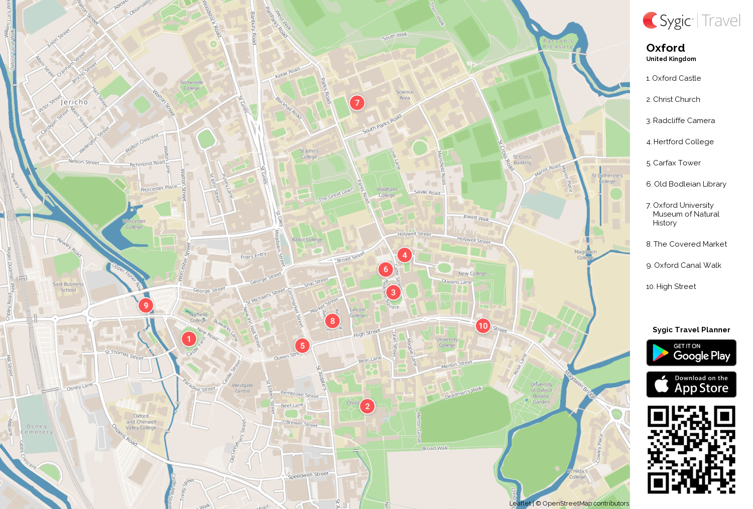 Printable Map Of Oxford Colleges